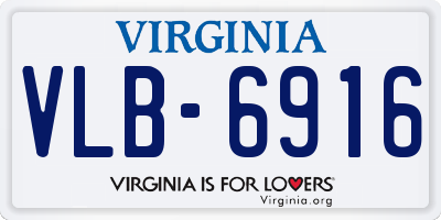 VA license plate VLB6916