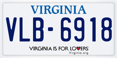 VA license plate VLB6918