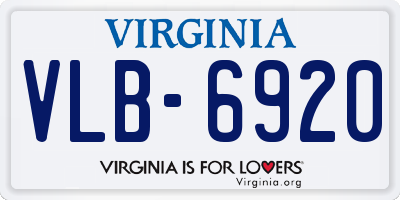 VA license plate VLB6920