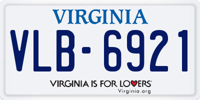 VA license plate VLB6921