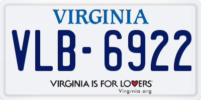 VA license plate VLB6922