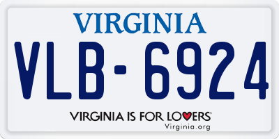 VA license plate VLB6924