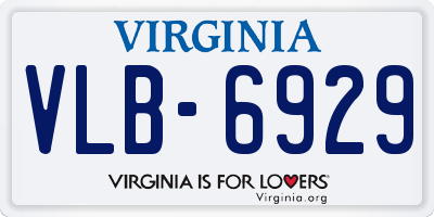 VA license plate VLB6929