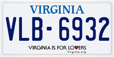 VA license plate VLB6932