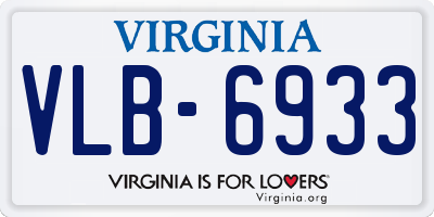 VA license plate VLB6933