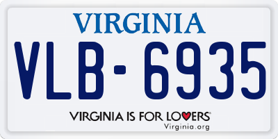 VA license plate VLB6935