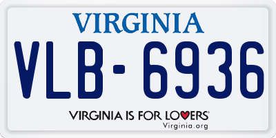 VA license plate VLB6936