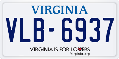VA license plate VLB6937