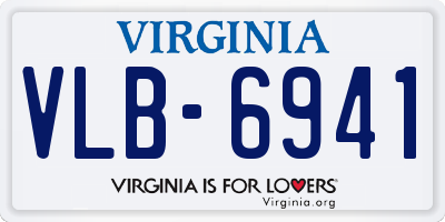 VA license plate VLB6941