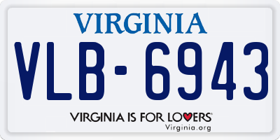 VA license plate VLB6943