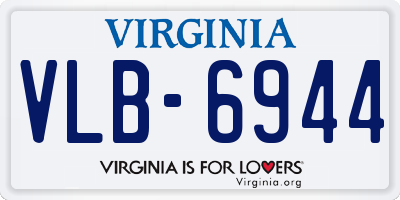 VA license plate VLB6944