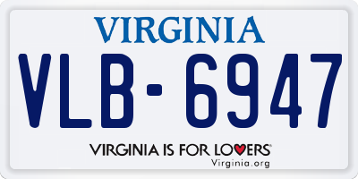 VA license plate VLB6947