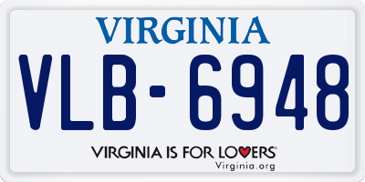 VA license plate VLB6948