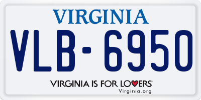 VA license plate VLB6950
