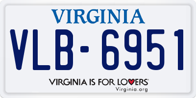 VA license plate VLB6951