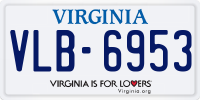VA license plate VLB6953