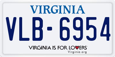 VA license plate VLB6954