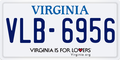 VA license plate VLB6956