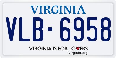 VA license plate VLB6958