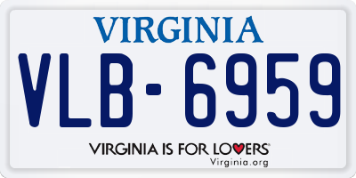 VA license plate VLB6959