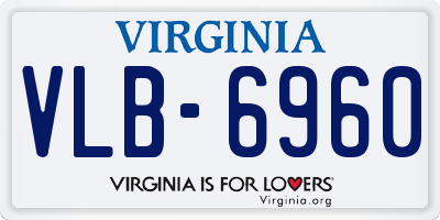 VA license plate VLB6960