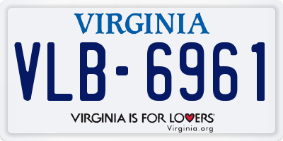 VA license plate VLB6961