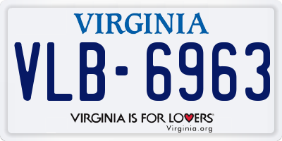 VA license plate VLB6963