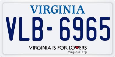 VA license plate VLB6965