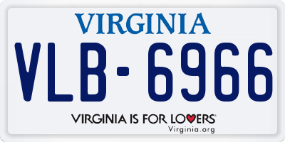 VA license plate VLB6966