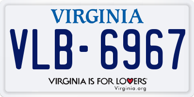 VA license plate VLB6967