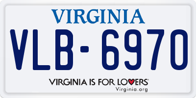 VA license plate VLB6970