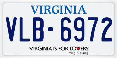 VA license plate VLB6972