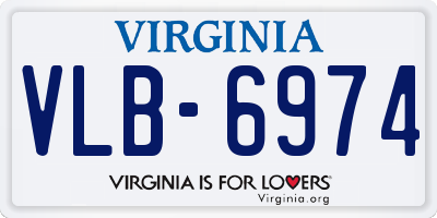 VA license plate VLB6974