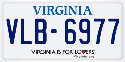 VA license plate VLB6977