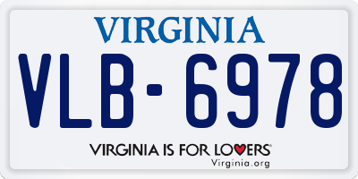 VA license plate VLB6978