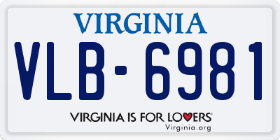 VA license plate VLB6981