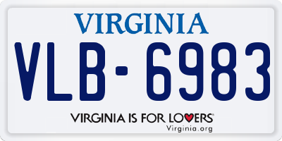 VA license plate VLB6983