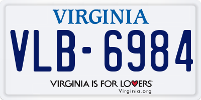 VA license plate VLB6984