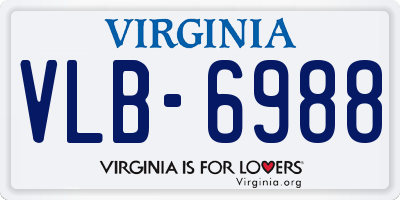 VA license plate VLB6988
