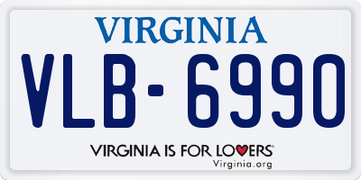 VA license plate VLB6990