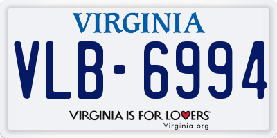 VA license plate VLB6994