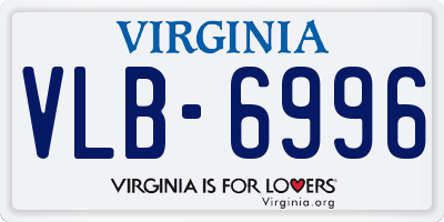 VA license plate VLB6996