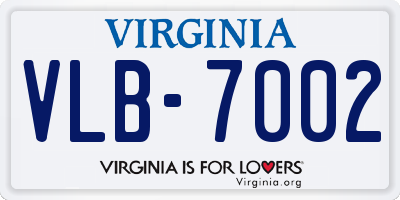 VA license plate VLB7002