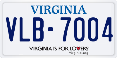 VA license plate VLB7004