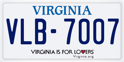 VA license plate VLB7007