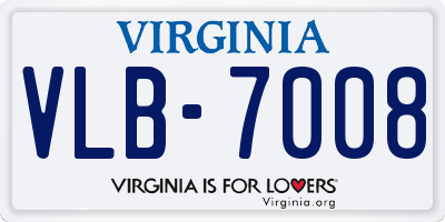 VA license plate VLB7008