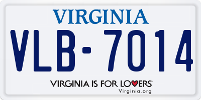 VA license plate VLB7014