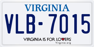 VA license plate VLB7015