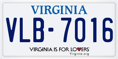 VA license plate VLB7016