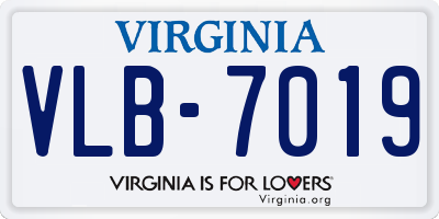 VA license plate VLB7019